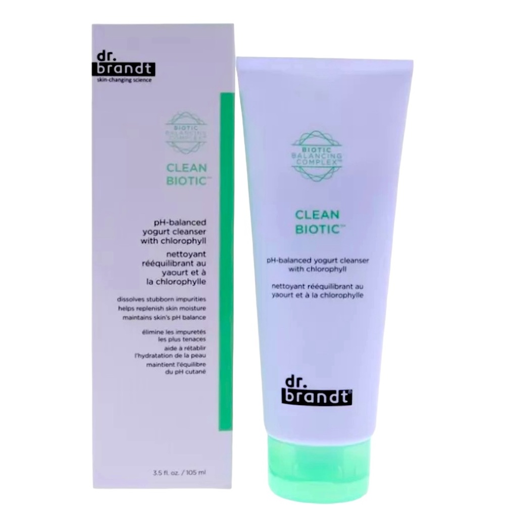 DR. BRANDT Clean Biotic pH-Balanced Yogurt Cleanser w/Chlorophyll 3.5 oz - New